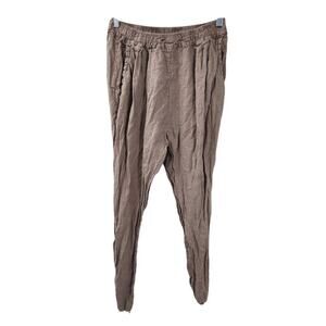 100% LIN BLANC Tan Pants Womens Size 38